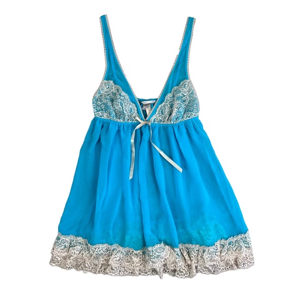 Victoria S Secret Intimates Sleepwear Nwt Victorias Secret Blue Sheer Babydoll Lingerie